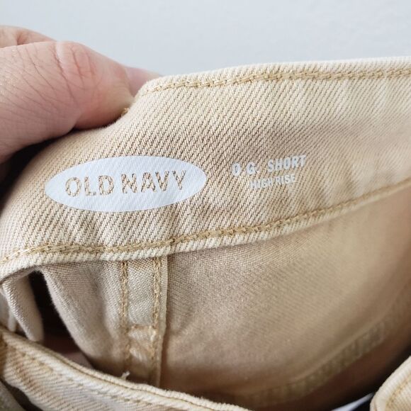 Old Navy NWT Women's Light Brown/Tan O.G. High Rise Cotton Blend Shorts Size 8 - Picture 6 of 9